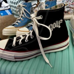 Golf Wang Black and White High-Top Sneakers